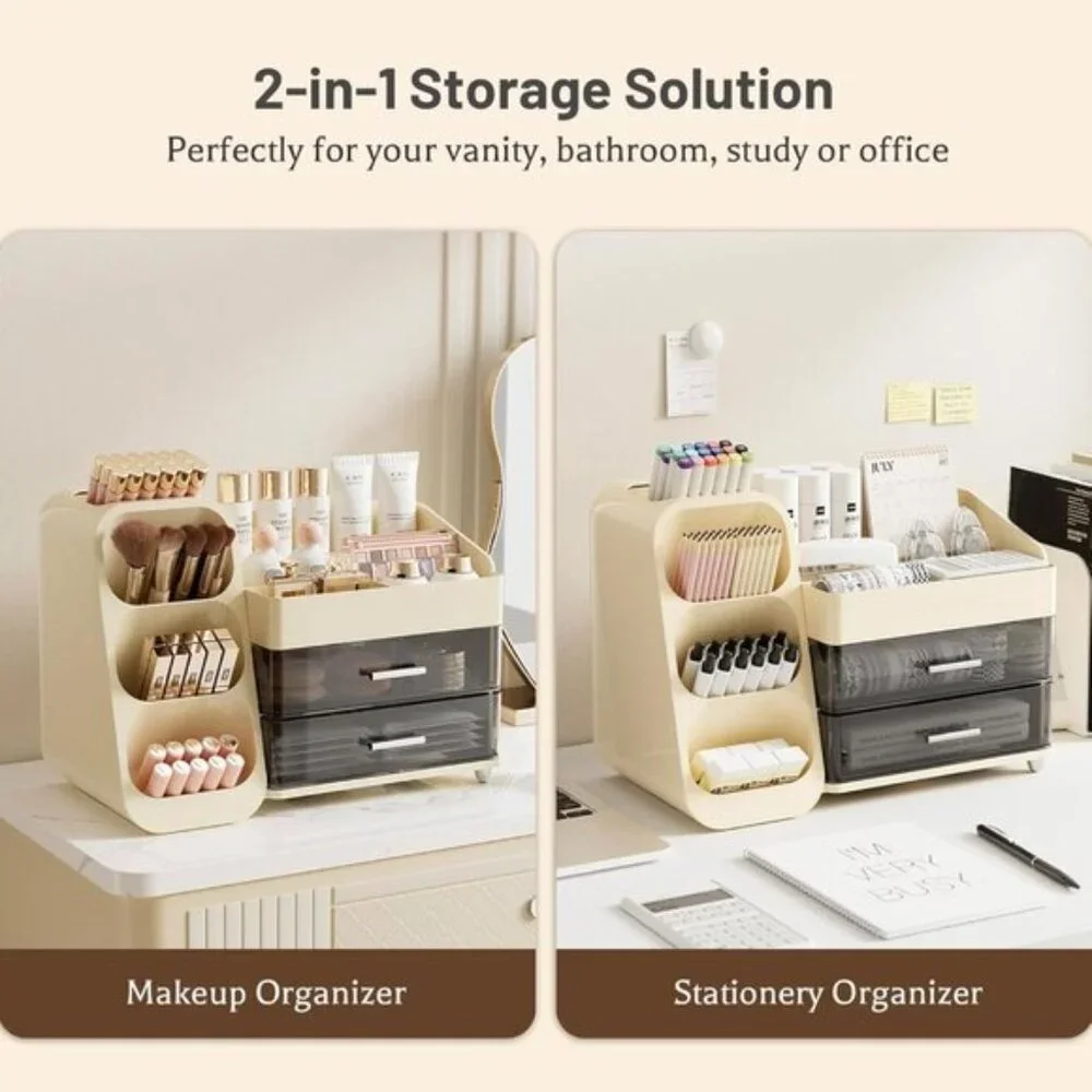 New Makeup Organizer with Drawers, Large Vanity & Countertop Storage Box